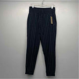 Albion Size M- (6-8) Women's Navy-White Pinstripe Jogger Pants