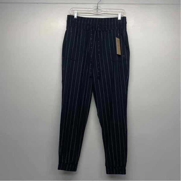 Albion Size M- (6-8) Women's Navy-White Pinstripe Jogger Pants