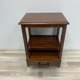 Pier 1 One Drawer Brown Wood Side Table