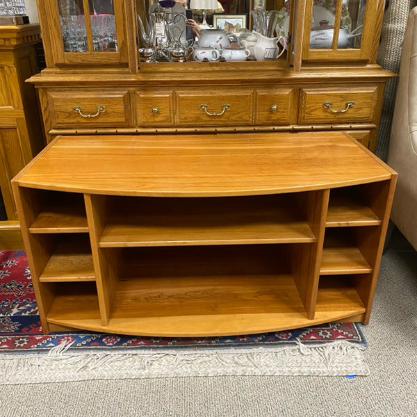 Brown Wood 8 Shelf Low Rise Entertainment Center
