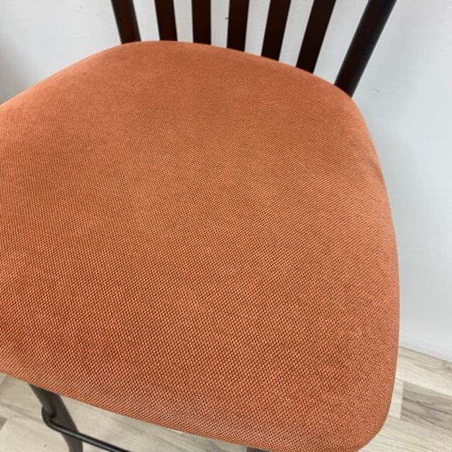 Amisco Swivel Coral- Black Metal-Wood Bar Height Stool