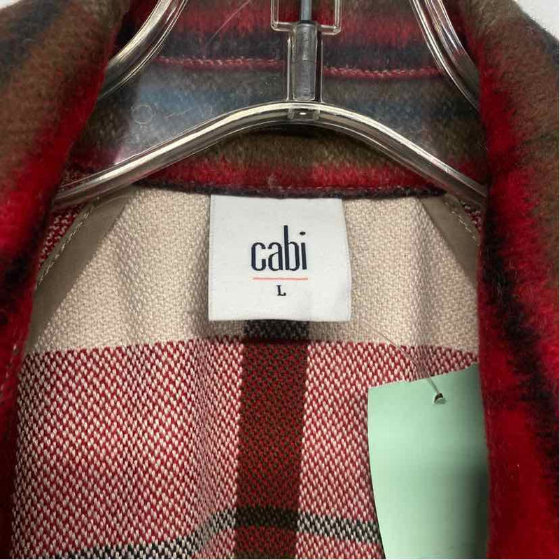 Cabi Women's Size L Red-Multi Plaid Zip Up Jacket