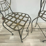 John Risley Pair Bronze Wrought Iron Bar Height Stool