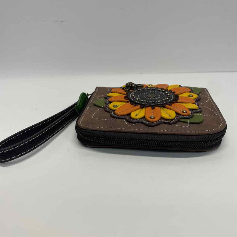 Chala Brown Faux Leather Patchwork Zip Around Wallet