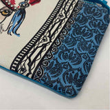 Brighton Blue-Multicolored Print Leather Crossbody Clutch