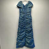 Rickie Freeman for Teri Jon Size 12-L Women's Blue Shimmer Formal Dress