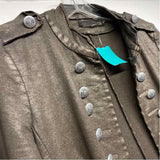 Angela Mara Women's Size S Brown Solid Military Jacket