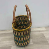 Alaffia Baskets Green-Purple Savannah Grass Basket