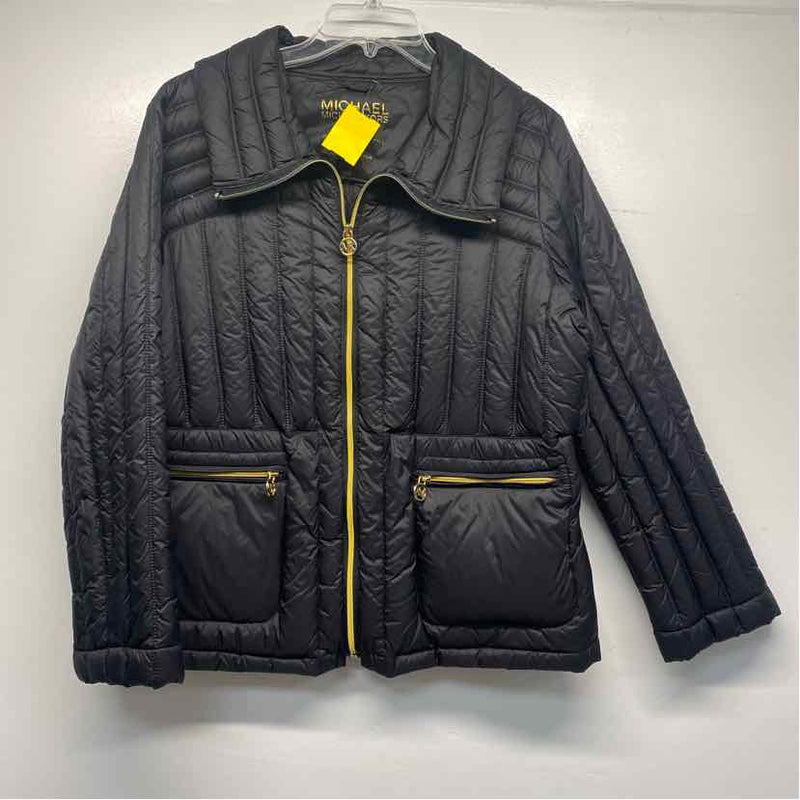 Michael Michael Kors Women's Size Xl Black Solid Puffer Coat