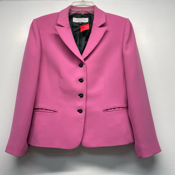 Tahari Arthur Levine Women's Size 10-M Pink Solid Button Up Jacket