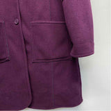 Susan Graver Women's Size XS Purple Solid Button Up Coat