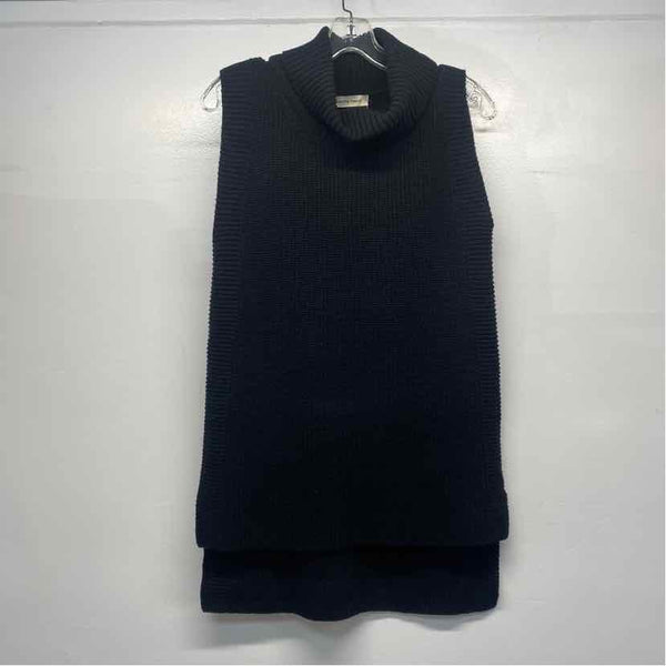 Gentle Herd Size L Women's Black Solid Turtle Neck Sleeveless Top