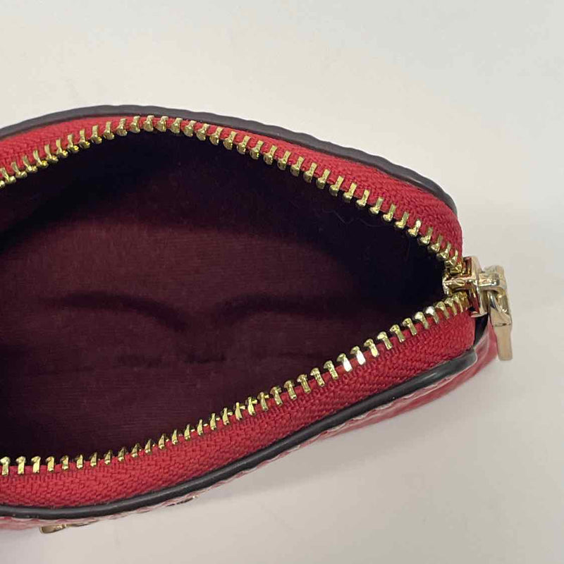 Coach Red Leather Pebbled Coin Purse