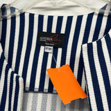 Andria Lieu Women's Size M Navy-White Stripe Open Front Jacket