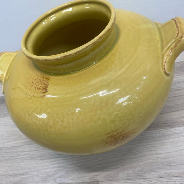 Yellow Ceramic Pottery Vase with Handles