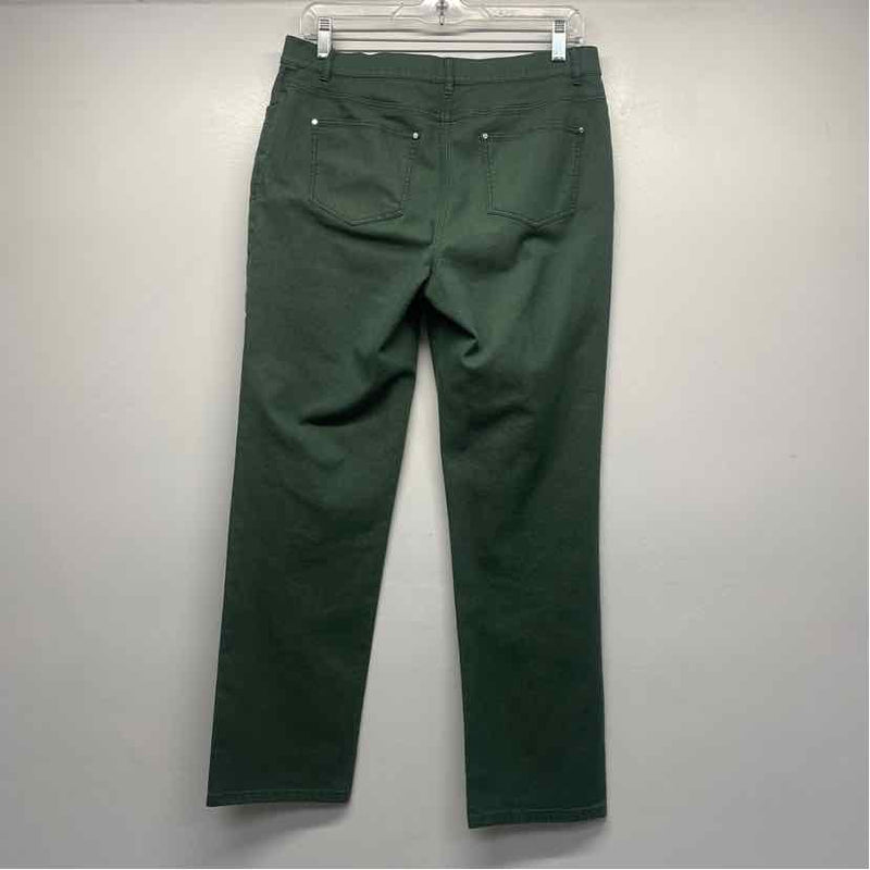 Lafayette 148 Thompson Size 8 Women's Green Solid Straight Leg Jeans