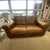 Brown Leather Loveseat