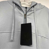 Allwear Size 4-XL Women's Light Blue Solid Zip Up/Hoodie Activewear Top