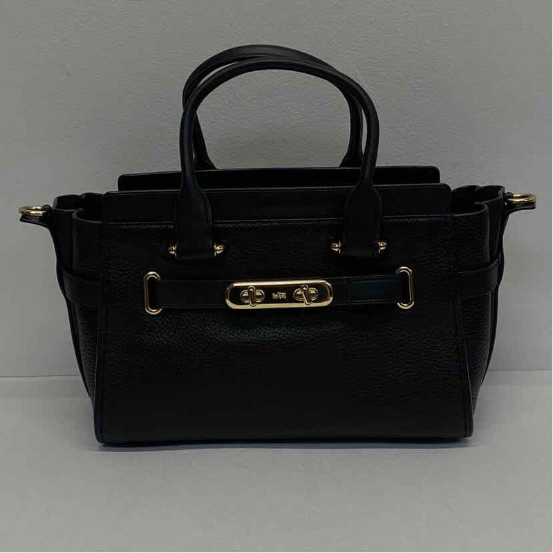 Coach Black Pebbled Leather Satchel Handbag