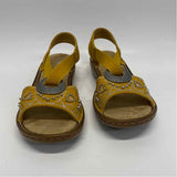 Rieker Size 39-8.5 Women's Mustard Beaded Slingback Sandals