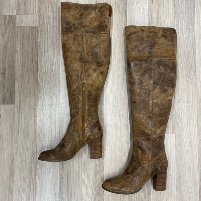 Diba True Size 9 Women's Tan Distressed Knee High Boots