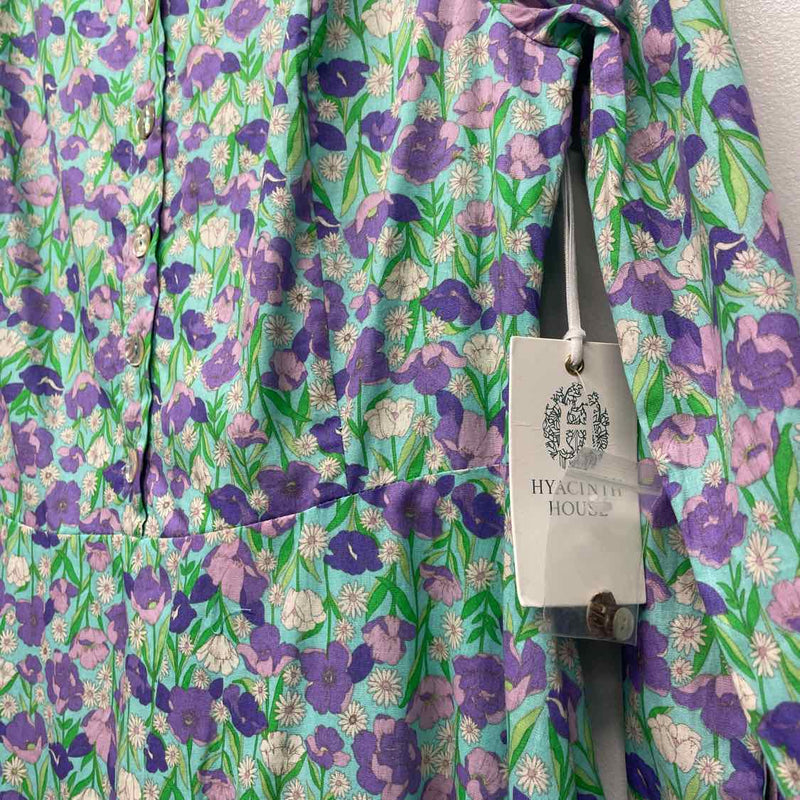 Hyacinth House Size M Women's Green-Purple Floral Maxi Dress