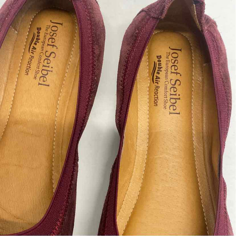 Josef Seibel Size 38-7 Women's Burgundy Solid Flats Shoes