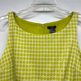 Ann Taylor Size M Women's Lime-White Pattern Sleeveless Dress