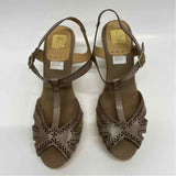Kanna Size 41-11 Women's Taupe Cut Out Wedge Sandals