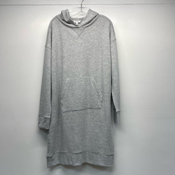 Haven Well Within Size L Women's Light Gray Tweed Long Sleeve Hoodie Dress