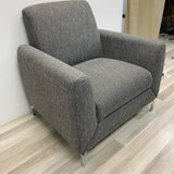 Gray Fabric Tweed Arm Chair