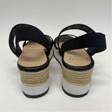 Madden NYC Size 8 Women's Black-Tan Color Block Platform Sandals