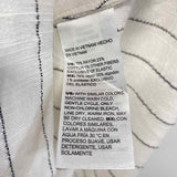 Chico's Size 2-L Women's White-Silver Stripe Maxi-Short Sleeve Dress