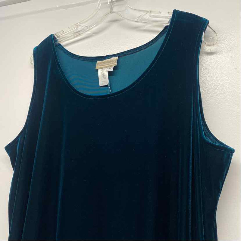 Coldwater Creek Size Xl Women's Green Solid Maxi Dress