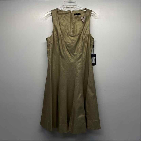 Tommy Hilfiger Size 10-M Women's Gold Shimmer Fit And Flare Dress