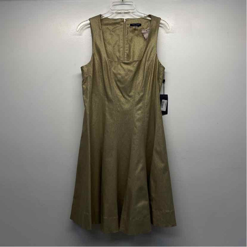 Tommy Hilfiger Size 10-M Women's Gold Shimmer Fit And Flare Dress