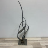 Contemporary Welded Gray Steel Sculpture