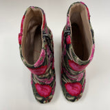 Sole Society Size 6 Women's Pink-Multi Embroidered High Heel Booties