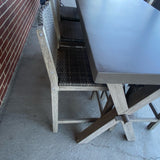Martha Stewart Gray Bar Height Table with 6 wicker chairs