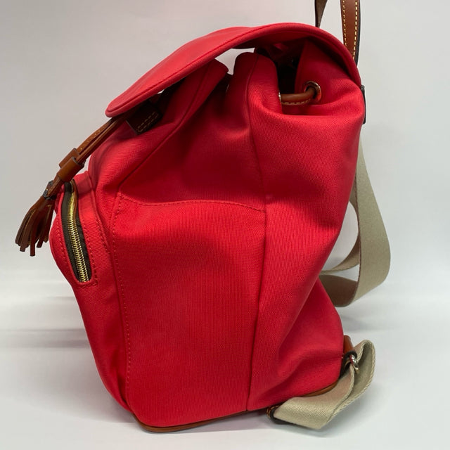 dooney & burke all leather backpack Dooney & Bourke Solid Red Canvas Backpack – Treasures Upscale Consignment