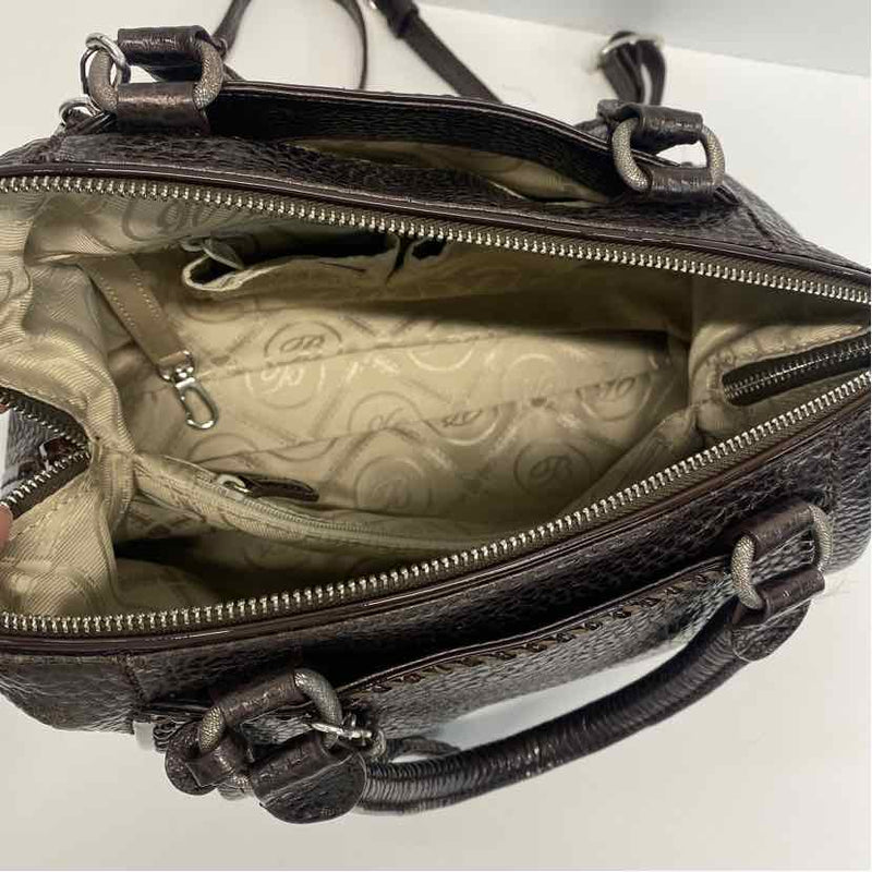 Brighton Josephine Brown Leather Solid Satchel Handbag