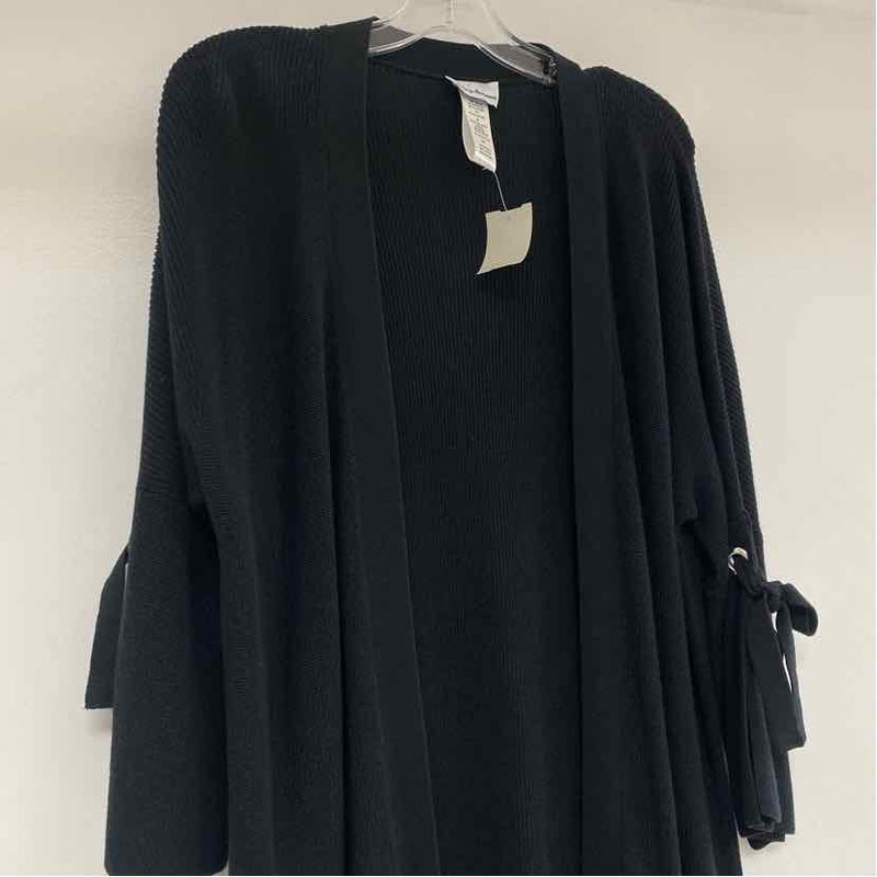 Tommy Bahama Size S Women's Black Solid Maxi Cardigan Sweater