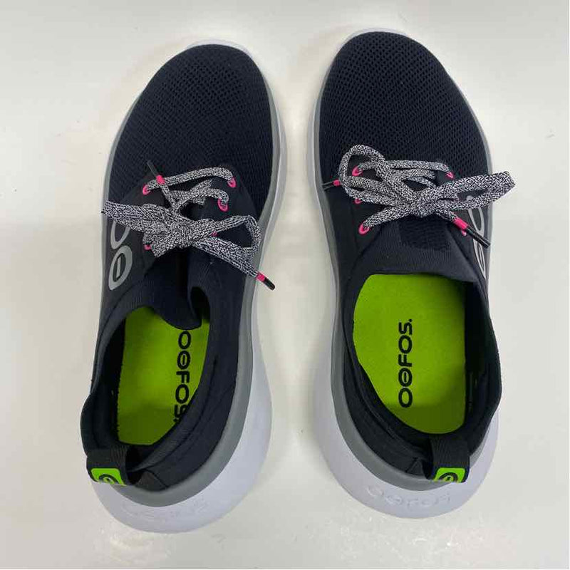 Oofos Size 8.5 Women's Black Solid Lace Up Sneakers