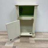 Handpainted White-Multicolor Wood Small Cabinet