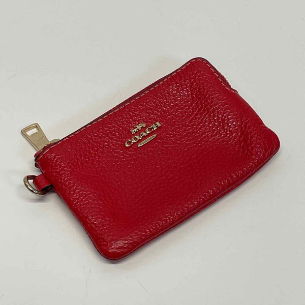 Coach Red Leather Pebbled Coin Purse