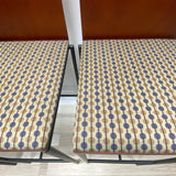 Blue  multi Metal-Wood Stool