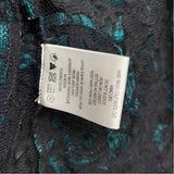 Samuel Dong Women's Size L Teal-Black Pattern Zip Up Jacket