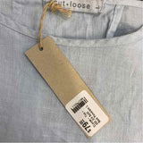 Cut Loose Size L Women's Light Blue Solid Pullover Long Sleeve Top