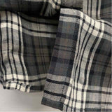 Faherty Size Xl Women's Black-White Plaid Button Up Blouse
