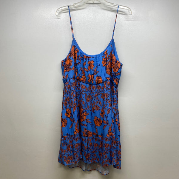 Alice + Olive Size Xl Women's Blue Floral Spaghetti Strap Dress